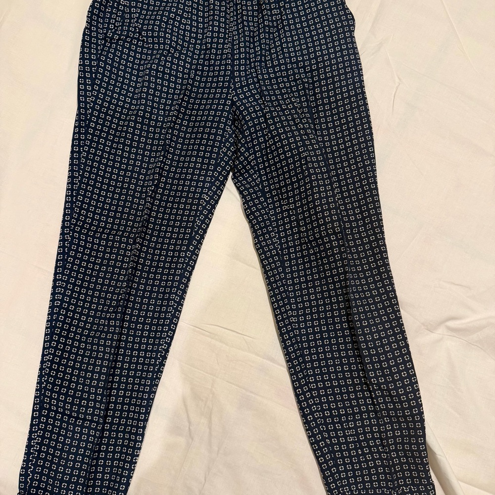 Navy Geometric Print Pants